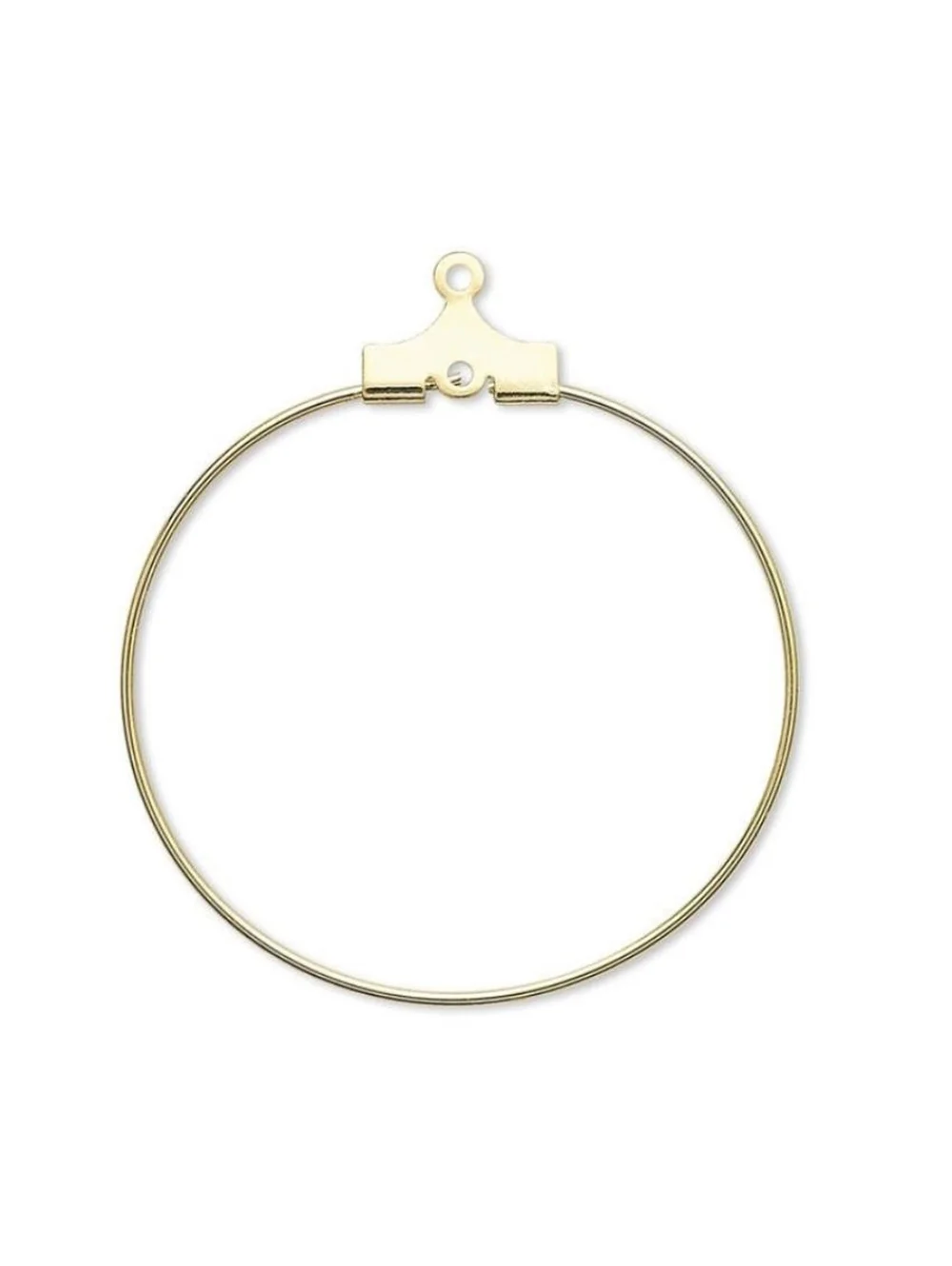 10 Gold 14K Plated Earring Beading Hoops with Center Loop 30mm Add Bead Findings